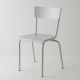chaise d'école tube coloris gris stratifié gris ton sur ton