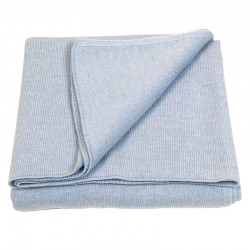 plaid laine tricotée Maison Bonnefoy coloris ciel