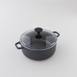 Cocotte ronde en fonte brute 4L