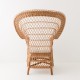 Fauteuil osier éventail en osier brun vu de dos