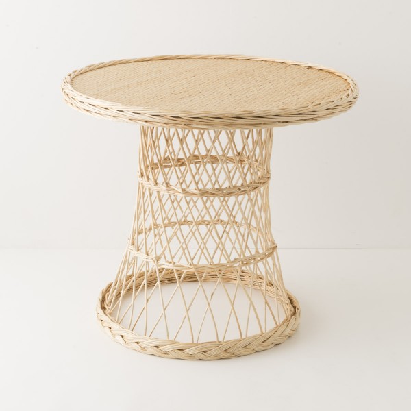 Table osier diamètre 80 cm en osier naturel