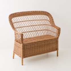 banc coffre en osier naturel