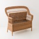 banc coffre en osier brun couvercle ouvert