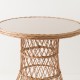 Plateau de verre pour table osier brun 80 cm