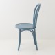 Chaise bistrot N°18 bleu orage de profil
