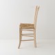 Chaise en paille naturelle vernie de côté