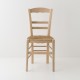 Chaise en paille naturelle vernie de face