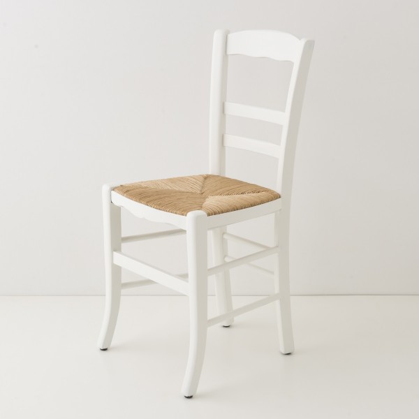 Chaise en paille blanc