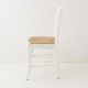 Chaise en paille blanc de profil