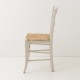 Chaise en paille beige lin de profil