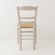 Chaise en paille beige lin de dos