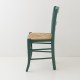 Chaise en paille vert sapin de profil