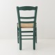 Chaise en paille vert sapin de dos