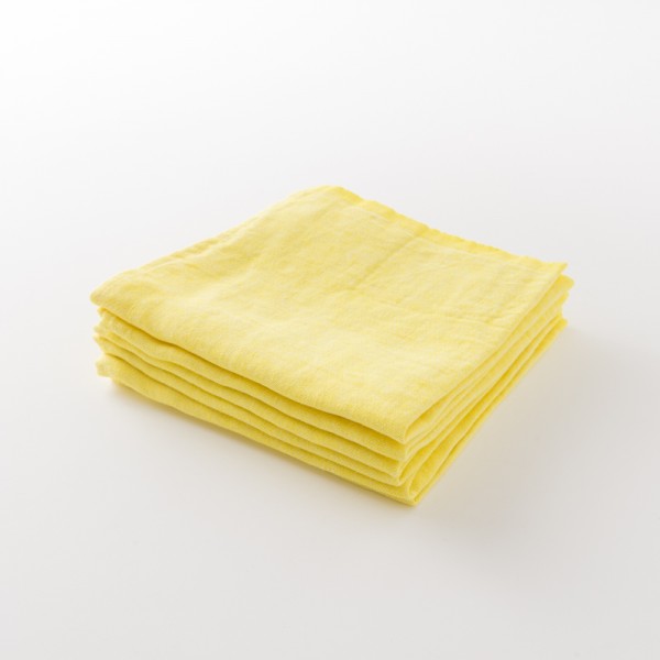 serviette lin épais citron de chez Lapuan Kankurit