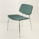 fauteuil Easy tube chrome + tissu coloris petrole