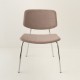 fauteuil Easy tube chrome + tissu coloris rose vue de face
